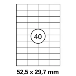 500 Blatt Etiketten Weiß - 52,5 x 29,7 mm auf DIN A4