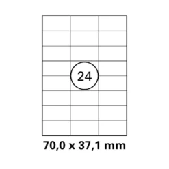 500 Blatt Etiketten Weiß - 70 x 37,1 mm auf DIN A4