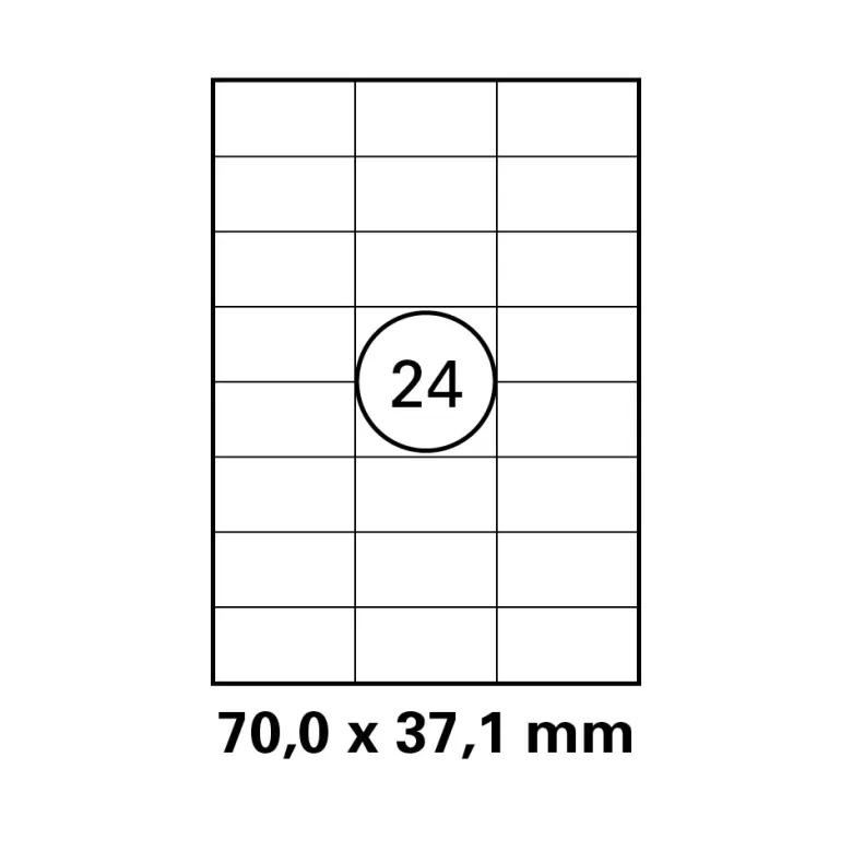 500 Blatt Etiketten Weiß - 70 x 37,1 mm auf DIN A4