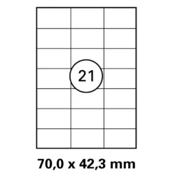 500 Blatt Etiketten Weiß - 70 x 42,3 mm auf DIN A4
