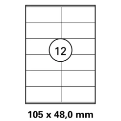 500 Blatt Etiketten Weiß - 105 x 48 mm auf DIN A4