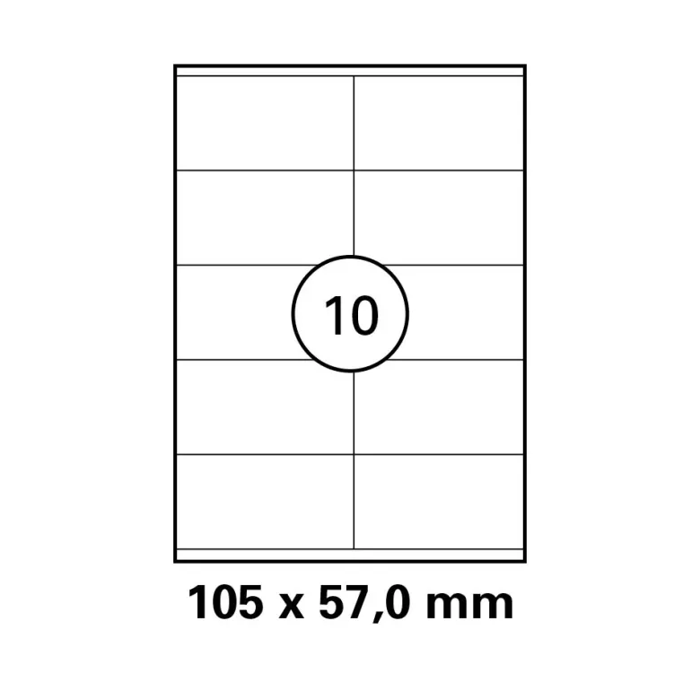 500 Blatt Etiketten Weiß - 105 x 57 mm auf DIN A4