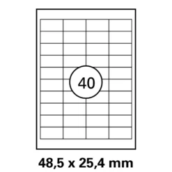 500 Blatt Etiketten Weiß - 48,5 x 25,4 mm auf DIN A4