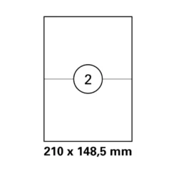 500 Blatt Versandetiketten Weiß - 210 x 148,5 mm auf DIN A4