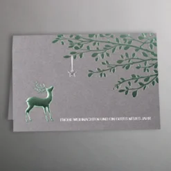 Green Deer 25 Weihnachtskarten im Set