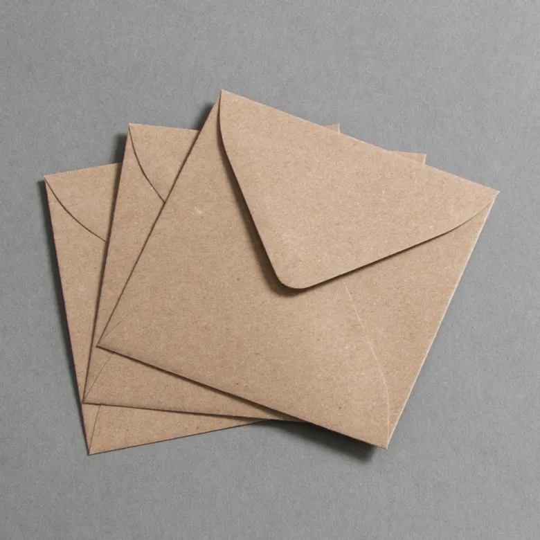 Kraftpapier Muskat Briefumschläge quadratisch 100 x 100 mm nassklebend