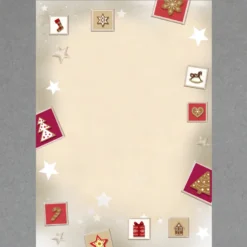 Rot-weiße Weihnachtssymbole - 100 Blatt
