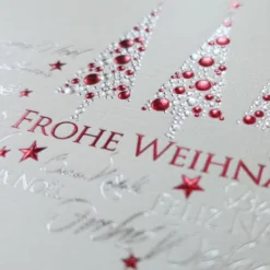 Silberrote Weihnachtsbäume 25 Weihnachtskarten im Set
