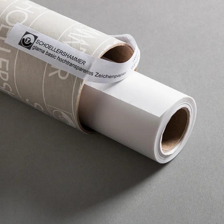 Skizzenrolle Transparent 90 g Glama Basic 110 cm breit