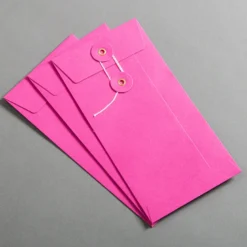 Umschlag DIN lang Rosa mit Bindfadenverschluss Rosa